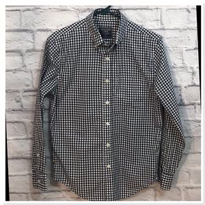 Abercrombie & fitch mens dark navy gingham shirt